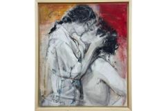 τασοσ δημοσ "φιλι" Λαδι σε καμβα 70 x 85 cm